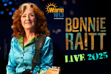 Warm 101.3 Welcomes: Bonnie Raitt - August 23rd