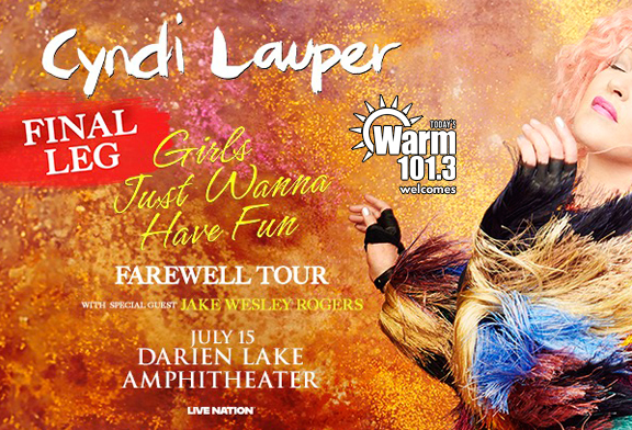 Warm 101.3 Welcomes: Cyndi Lauper - July 15th